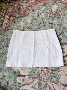 Reformation White Linen Mini Skirt Size 8